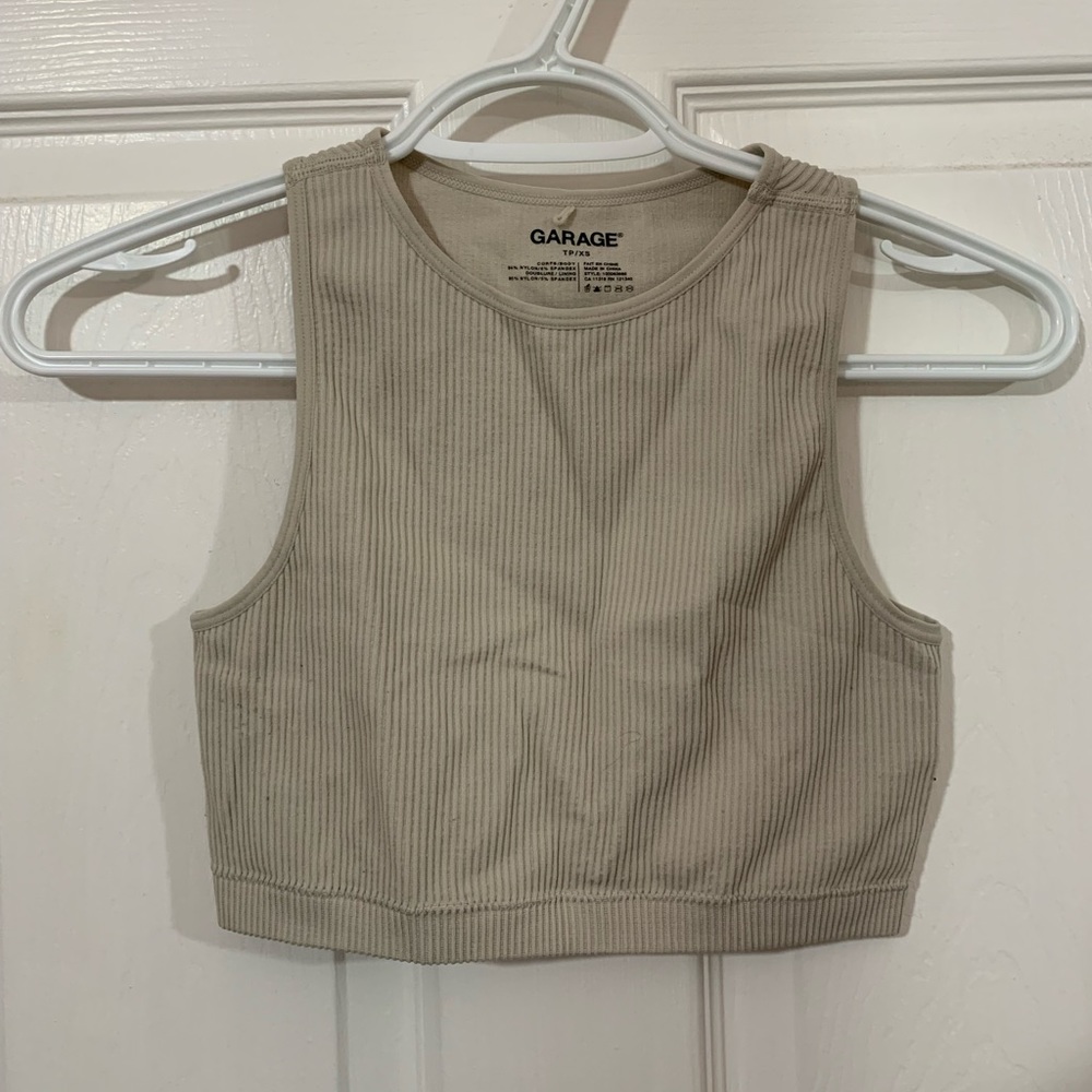 Garage Cropped Ribbed Tank